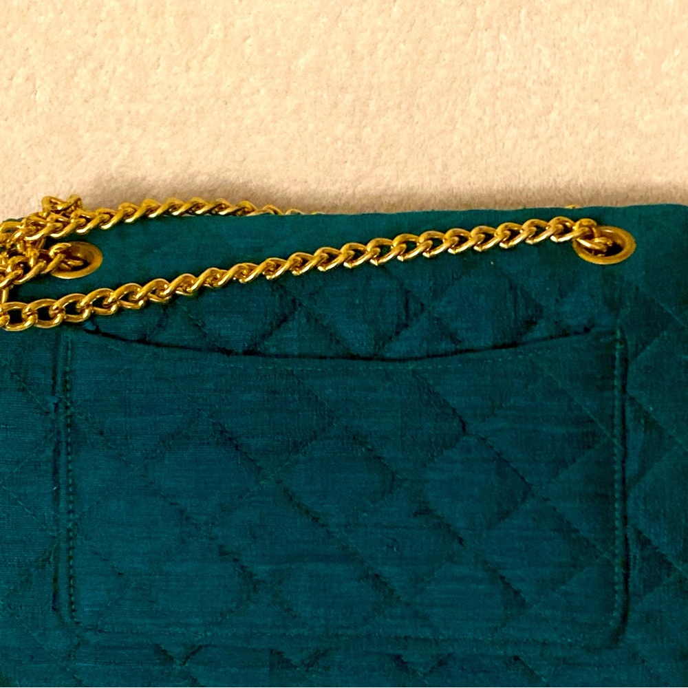 Vintage Star of Saigon Emerald Green Handwoven Raw Silk Purse - Picture 11 of 16